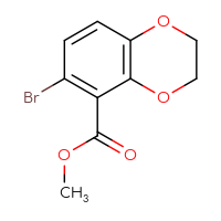 Chemical structure of methyl 6-bromo-2,3-dihydro-1,4-benzodioxine-5-carboxylate - CSSB03555157769