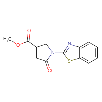 Chemical structure of methyl 1-(1,3-benzothiazol-2-yl)-5-oxopyrrolidine-3-carboxylate - CSSB00138414775