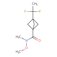 Chemical structure of 3-(1,1-difluoroethyl)-N-methoxy-N-methylbicyclo[1.1.1]pentane-1-carboxamide - CSSB02518431700