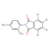 Chemical structure of 4,5,6,7-tetrabromo-2-(2,4-dimethylphenyl)-2,3-dihydro-1H-isoindole-1,3-dione - CSSB00121686321