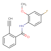 Chemical structure of 2-ethynyl-N-(4-fluoro-2-methoxyphenyl)benzamide - CSSB06492276273