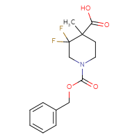 Chemical structure of 1-[(benzyloxy)carbonyl]-3,3-difluoro-4-methylpiperidine-4-carboxylic acid - CSSB00010115969