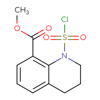 Chemical structure of methyl 1-(chlorosulfonyl)-1,2,3,4-tetrahydroquinoline-8-carboxylate - CSSB21224764524