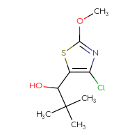 Chemical structure of 1-(4-chloro-2-methoxy-1,3-thiazol-5-yl)-2,2-dimethylpropan-1-ol - CSSB00112026600