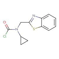 Chemical structure of N-[(1,3-benzothiazol-2-yl)methyl]-N-cyclopropylcarbamoyl chloride - CSSB06271713702