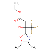 Chemical structure of ethyl 3-(4,5-dimethyl-1,3-oxazol-2-yl)-4,4,4-trifluoro-3-hydroxybutanoate - CSSB15112224169