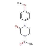 Chemical structure of 4-acetyl-1-(4-methoxyphenyl)piperazin-2-one - CSSB06967452399