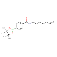 Chemical structure of N-(hept-6-en-1-yl)-4-(4,4,5,5-tetramethyl-1,3,2-dioxaborolan-2-yl)benzamide - CSSB06315616060