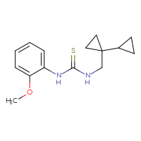 Chemical structure of 3-({[1,1'-bi(cyclopropane)]-1-yl}methyl)-1-(2-methoxyphenyl)thiourea - CSSB02016243938