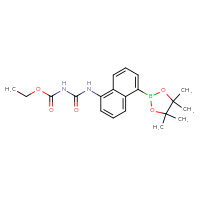 Chemical structure of ethyl N-{[5-(4,4,5,5-tetramethyl-1,3,2-dioxaborolan-2-yl)naphthalen-1-yl]carbamoyl}carbamate - CSSB21332163529