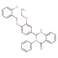 Chemical structure of 2-{4-[(2-chlorophenyl)methoxy]-3-ethoxyphenyl}-3-phenyl-1,2,3,4-tetrahydroquinazolin-4-one - CSSB00121640516