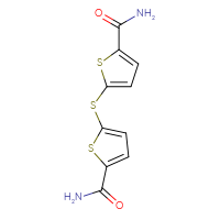 Chemical structure of 5-[(5-carbamoylthiophen-2-yl)sulfanyl]thiophene-2-carboxamide - CSSB14828291510