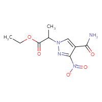 Chemical structure of ethyl 2-(4-carbamoyl-3-nitro-1H-pyrazol-1-yl)propanoate - CSSB00015199568