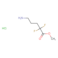 Chemical structure of methyl 5-amino-2,2-difluoropentanoate hydrochloride - CSSB21043415326
