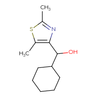 Chemical structure of cyclohexyl(2,5-dimethyl-1,3-thiazol-4-yl)methanol - CSSB00117092141