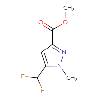 Chemical structure of methyl 5-(difluoromethyl)-1-methyl-1H-pyrazole-3-carboxylate - CSSB00038725738