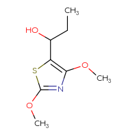 Chemical structure of 1-(2,4-dimethoxy-1,3-thiazol-5-yl)propan-1-ol - CSSB00015033314