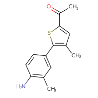 Chemical structure of 1-[5-(4-amino-3-methylphenyl)-4-methylthiophen-2-yl]ethan-1-one - CSSB14280531803