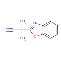 Chemical structure of 2-(1,3-benzoxazol-2-yl)-2-methylpropanenitrile - CSSB00000087402