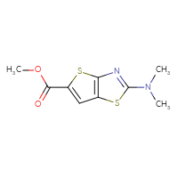 Chemical structure of methyl 2-(dimethylamino)thieno[2,3-d][1,3]thiazole-5-carboxylate - CSSB01992465947