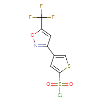 Chemical structure of 4-[5-(trifluoromethyl)-1,2-oxazol-3-yl]thiophene-2-sulfonyl chloride - CSSB00015187305