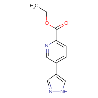 Chemical structure of ethyl 5-(1H-pyrazol-4-yl)pyridine-2-carboxylate - CSSB03795846374