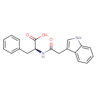 Chemical structure of (2S)-2-[2-(1H-indol-3-yl)acetamido]-3-phenylpropanoic acid - CSSB00000037115