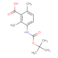 Chemical structure of 3-{[(tert-butoxy)carbonyl]amino}-2,6-dimethylbenzoic acid - CSSB00025786719