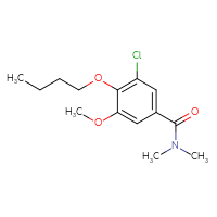 Chemical structure of 4-butoxy-3-chloro-5-methoxy-N,N-dimethylbenzamide - CSSB02018732415