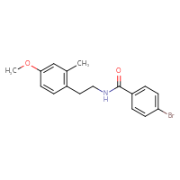Chemical structure of 4-bromo-N-[2-(4-methoxy-2-methylphenyl)ethyl]benzamide - CSSB21432547775