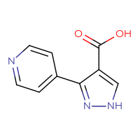 Chemical structure of 3-(pyridin-4-yl)-1H-pyrazole-4-carboxylic acid - CSSB00000741604
