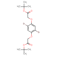 Chemical structure of tert-butyl 2-{2,5-dibromo-4-[2-(tert-butoxy)-2-oxoethoxy]phenoxy}acetate - CSSB14929132970
