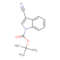 Chemical structure of tert-butyl 3-cyano-1H-indole-1-carboxylate - CSSB00010203449