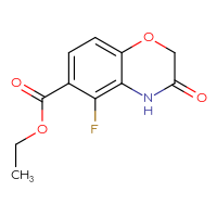 Chemical structure of ethyl 5-fluoro-3-oxo-3,4-dihydro-2H-1,4-benzoxazine-6-carboxylate - CSSB03567478687