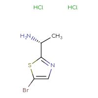 Chemical structure of (1R)-1-(5-bromo-1,3-thiazol-2-yl)ethan-1-amine dihydrochloride - CSSB14929179805