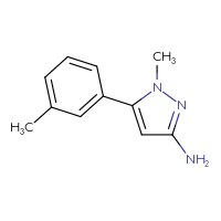 Chemical structure of 1-methyl-5-(3-methylphenyl)-1H-pyrazol-3-amine - CSSB00010921112