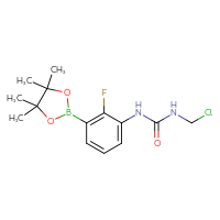 Chemical structure of 3-(chloromethyl)-1-[2-fluoro-3-(4,4,5,5-tetramethyl-1,3,2-dioxaborolan-2-yl)phenyl]urea - CSSB21245996996
