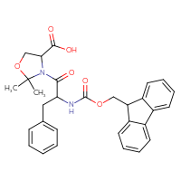 Chemical structure of 3-[2-({[(9H-fluoren-9-yl)methoxy]carbonyl}amino)-3-phenylpropanoyl]-2,2-dimethyl-1,3-oxazolidine-4-carboxylic acid - CSSB00159266156