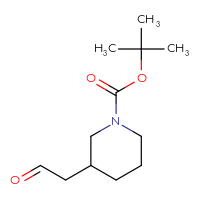Chemical structure of tert-butyl 3-(2-oxoethyl)piperidine-1-carboxylate - CSSB00010007787