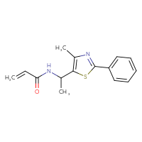 Chemical structure of N-[1-(4-methyl-2-phenyl-1,3-thiazol-5-yl)ethyl]prop-2-enamide - CSSB02015414303