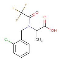 Chemical structure of 2-{N-[(2-chlorophenyl)methyl]-2,2,2-trifluoroacetamido}propanoic acid - CSSB03496564934