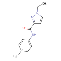 Chemical structure of 1-ethyl-N-(4-methylphenyl)-1H-pyrazole-3-carboxamide - CSSB00103391122