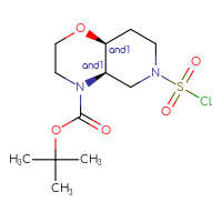 Chemical structure of rac-tert-butyl (4aR,8aS)-6-(chlorosulfonyl)-octahydro-2H-pyrido[4,3-b][1,4]oxazine-4-carboxylate - CSSB21291562917