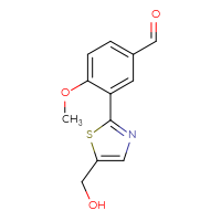 Chemical structure of 3-[5-(hydroxymethyl)-1,3-thiazol-2-yl]-4-methoxybenzaldehyde - CSSB12170108731