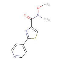 Chemical structure of N-methoxy-N-methyl-2-(pyridin-4-yl)-1,3-thiazole-4-carboxamide - CSSB00990269793