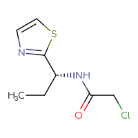 Chemical structure of 2-chloro-N-[(1R)-1-(1,3-thiazol-2-yl)propyl]acetamide - CSSB14842099579