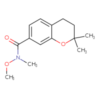 Chemical structure of N-methoxy-N,2,2-trimethyl-3,4-dihydro-2H-1-benzopyran-7-carboxamide - CSSB06983645011