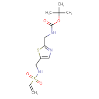 Chemical structure of tert-butyl N-{[5-(ethenesulfonamidomethyl)-1,3-thiazol-2-yl]methyl}carbamate - CSSB20458190790
