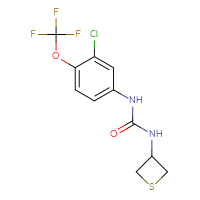 Chemical structure of 1-[3-chloro-4-(trifluoromethoxy)phenyl]-3-(thietan-3-yl)urea - CSSB02041748380
