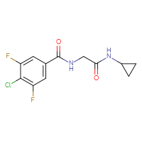 Chemical structure of 2-[(4-chloro-3,5-difluorophenyl)formamido]-N-cyclopropylacetamide - CSSB06481065875